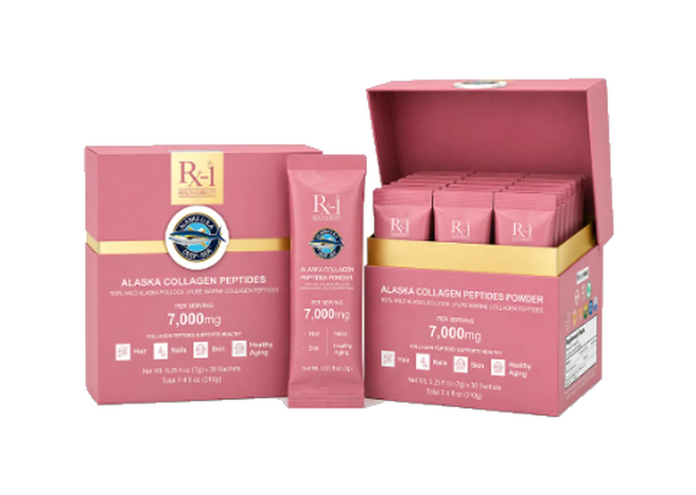 Rx-1 collagen powder and wellness supplement lineup