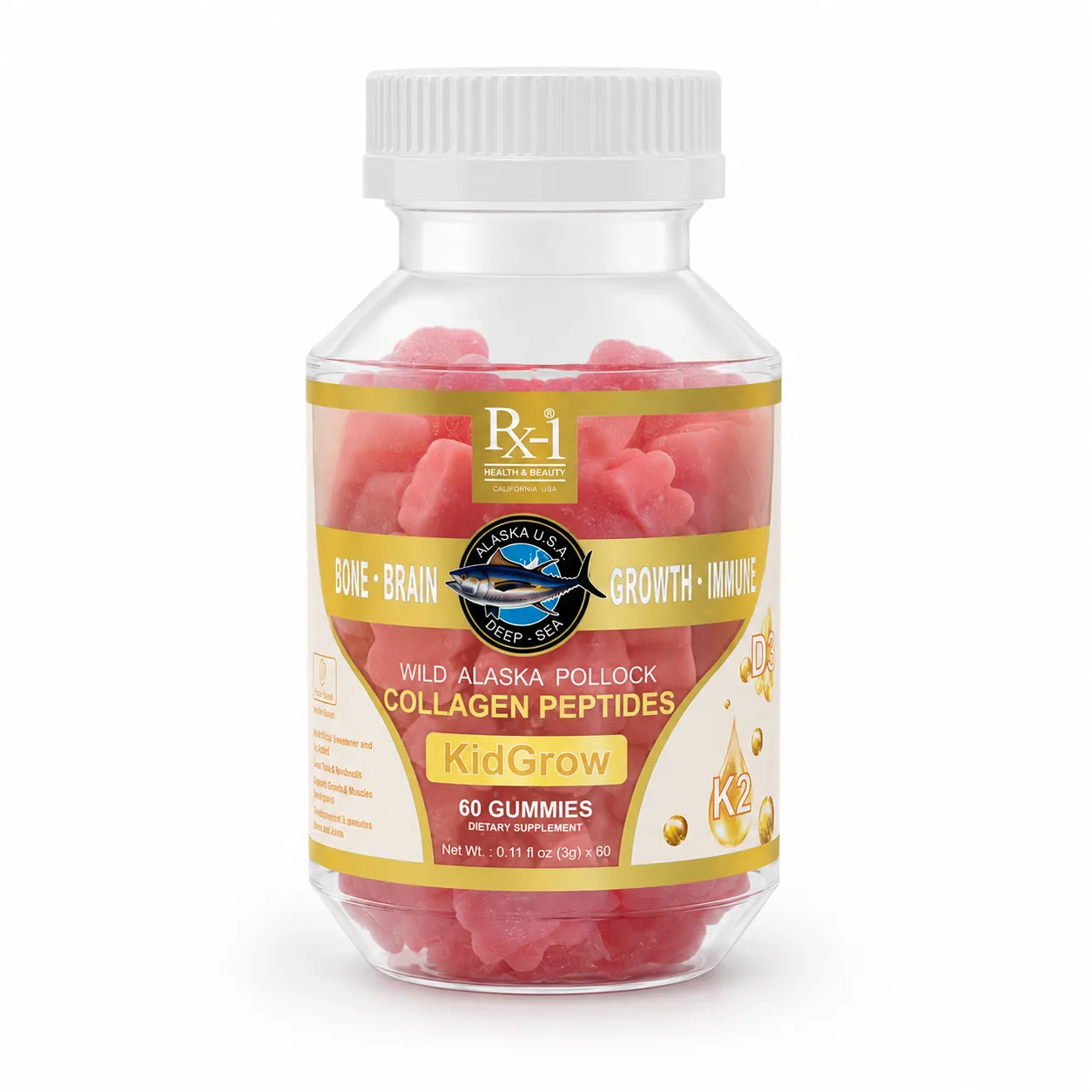Rx-1 Health KidGrow Collagen Peptides Gummies